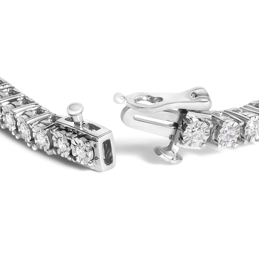 Bids.com .925 Sterling Silver 3.0 Cttw Lab Grown Diamond Illusion-Set Miracle Plate Tennis Bracelet (G-H Color, VS1-VS2 Clarity) - Size 7.25" Bracelets White Smoke White.Sterling Silver / 7.25 / 3,White.Sterling Silver / 7.25 / 2,White.Sterling Silver / 7.25 / 1