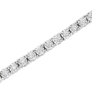 Bids.com 14K White Gold 3.0 Cttw Lab Grown Diamond Illusion-Set Miracle Plate Tennis Bracelet (F-G Color, VS1-VS2 Clarity) - Size 7.25" Bracelets White Smoke White.Gold / 7.25