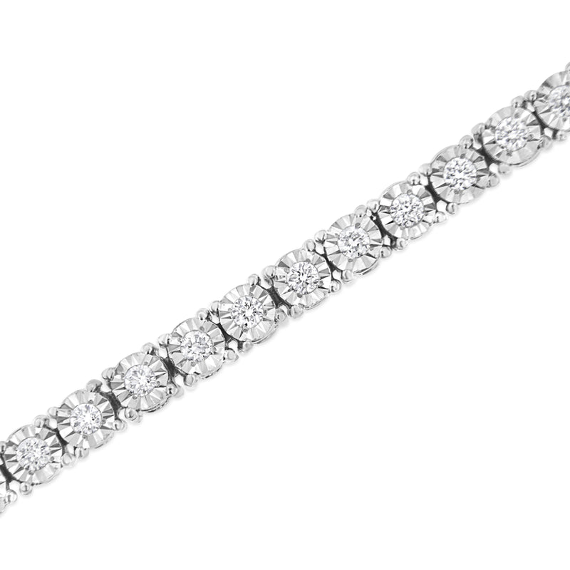 Bids.com .925 Sterling Silver 3.0 Cttw Lab Grown Diamond Illusion-Set Miracle Plate Tennis Bracelet (G-H Color, VS1-VS2 Clarity) - Size 7.25" Bracelets White Smoke White.Sterling Silver / 7.25 / 3,White.Sterling Silver / 7.25 / 2,White.Sterling Silver / 7.25 / 1