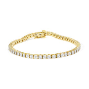 Bids.com .925 Sterling Silver 1.0 Cttw Miracle-Set Diamond Round Faceted Bezel Tennis Bracelet (I-J Color, I3 Clarity) - 7" Bracelets White Smoke 10 / Yellow.Sterling Silver,5 / Yellow.Sterling Silver