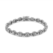 Bids.com 10K White Gold 2.0 Cttw Diamond Square Link Bracelet (J-K Color, I2-I3 Clarity) - Size 7.25" Bracelets White Smoke White.Gold / 725,White.Gold / 7.25