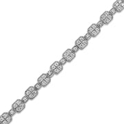 Bids.com 10K White Gold 2.0 Cttw Diamond Square Link Bracelet (J-K Color, I2-I3 Clarity) - Size 7.25" Bracelets White Smoke White.Gold / 725,White.Gold / 7.25
