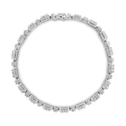 Bids.com 10K White Gold 2.0 Cttw Diamond Square Link Bracelet (J-K Color, I2-I3 Clarity) - Size 7.25" Bracelets White Smoke White.Gold / 725,White.Gold / 7.25
