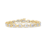 Bids.com 10K White Gold 2.0 Cttw Diamond Square Link Bracelet (J-K Color, I2-I3 Clarity) - Size 7.25" Bracelets White Smoke White.Gold / 725