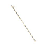 Bids.com 10K Yellow Gold Plated .925 Sterling Silver 1.0 Cttw Miracle Set Diamond Bezel Style Station Link Bracelet (H-I Color, I3 Clarity) - Size 7" Bracelets White Smoke Yellow.Sterling Silver / 7