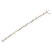 Bids.com 14K Rose Gold Plated .925 Sterling Silver 1/10 Cttw Diamond Round Miracle Plate and "S" Link Tennis Bracelet (I-J Color, I2- I3 Clarity) - 7" Bracelets White Smoke Rose.Sterling Silver / 7,White.Sterling Silver / 7,Yellow.Sterling Silver / 7