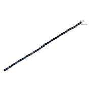 Bids.com .925 Sterling Silver 1/10 Cttw Miracle-Set Treated Blue Color Diamond Miracle Plate "S" Link Tennis Bracelet (Blue Color, I2- I3 Clarity) - 7.25" Bracelets White Smoke White.Sterling Silver / 7.25