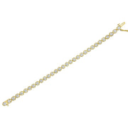 Bids.com 14K Yellow Gold Plated .925 Sterling Silver 1/10 Cttw Diamond Open Circle Beaded Wheel Link Tennis Bracelet (I-J Color, I3 Clarity) - 7.25" Bracelets White Smoke Yellow.Sterling Silver / 7.25,White.Sterling Silver / 7.25,Rose.Sterling Silver / 7.25