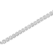 Bids.com .925 Sterling Silver 1.0 Cttw Diamond Miracle-Set X-Link 7" Tennis Bracelet (I-J Color, I3 Clarity) Bracelets White Smoke White.Sterling Silver / 7