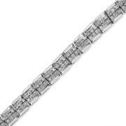 Bids.com .925 Sterling Silver 2.0 Cttw Diamond 7" Round Miracle Plate Link Bracelet (I-J Color, I2-I3 Clarity) Bracelets White Smoke White.Sterling Silver / 7