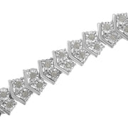 Bids.com .925 Sterling Silver 1.0 cttw Diamond "Arrow" Shape Tennis Link Bracelet (I-J Color, I3 Clarity) -7.25" Bracelets White Smoke White.Sterling Silver / 7.25