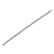 Bids.com .925 Sterling Silver 1.0 cttw Diamond "Arrow" Shape Tennis Link Bracelet (I-J Color, I3 Clarity) -7.25" Bracelets White Smoke White.Sterling Silver / 7.25