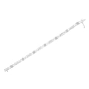 Bids.com .925 Sterling Silver 1.0 Cttw Round-Cut and Baguette-Cut Diamond X-Link Bracelet (I-J Color, I1-I2 Clarity) - 7" Bracelets White Smoke White.Sterling Silver / 7