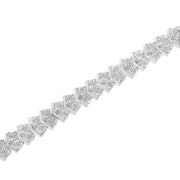 Bids.com .925 Sterling Silver 1.0 Cttw Chevron 2 Stone Arrow Link Tennis Bracelet (I-J Color, I3 Clarity) - 7â€ Bracelets White Smoke White.Sterling Silver / 7