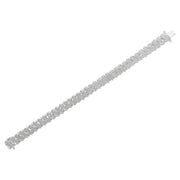 Bids.com .925 Sterling Silver 3.0 Cttw Diamond Multi Row Cluster Slanted Wave Link 7-Â¼â€ Tennis Bracelet (I-J Color, I2-I3 Clarity) Bracelets White Smoke White.Sterling Silver / 7.25