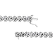 Bids.com .925 Sterling Silver 2.0 Cttw Round-Cut Diamond "S" Link Bracelet (I-J Color, I3 Clarity) - 7.25" Bracelets White Smoke White.Sterling Silver / 7.25