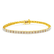Bids.com 14K Yellow Gold Plated .925 Sterling Silver 3.0 Cttw Diamond Link Bracelet (K-L Color, I2-I3 Clarity) - 7.25" Bracelets White Smoke Yellow.Sterling Silver / 7.25