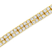 Bids.com 14K Yellow Gold Plated .925 Sterling Silver 3.0 Cttw Diamond Link Bracelet (K-L Color, I2-I3 Clarity) - 7.25" Bracelets White Smoke Yellow.Sterling Silver / 7.25