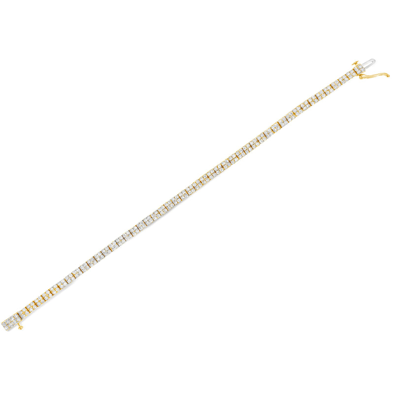 Bids.com 14K Yellow Gold Plated .925 Sterling Silver 3.0 Cttw Diamond Link Bracelet (K-L Color, I2-I3 Clarity) - 7.25" Bracelets White Smoke Yellow.Sterling Silver / 7.25