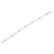 Bids.com .925 Sterling Silver 1.0 cttw Miracle-Set Diamond Floral Station Tennis Bracelet (I-J Color, I3 Clarity) - 7-1/2" Bracelets White Smoke White.Sterling Silver / 7.5