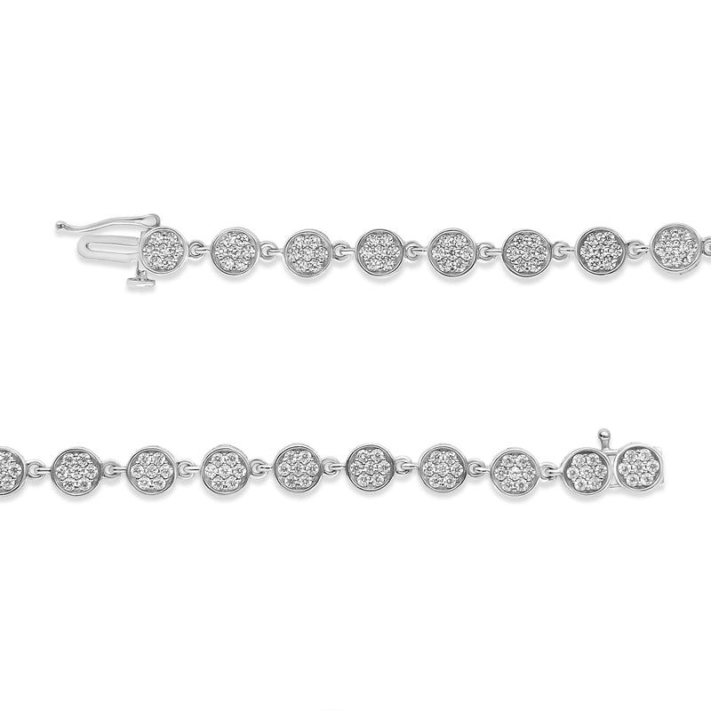 Bids.com .925 Sterling Silver 2.0 Cttw Round Diamond Link Bracelet (G-H Color, I1-I2 Clarity) - 7.25" Bracelets White Smoke White.Sterling Silver / 7.25