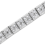 Bids.com .925 Sterling Silver 2 Cttw Prong Set Round-Cut Diamond 4 Stone Box Link Bracelet (I-J Color, I3 Clarity) - 7.25" Bracelets White Smoke White.Sterling Silver / 7.25