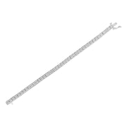 Bids.com .925 Sterling Silver 2 Cttw Prong Set Round-Cut Diamond 4 Stone Box Link Bracelet (I-J Color, I3 Clarity) - 7.25" Bracelets White Smoke White.Sterling Silver / 7.25