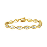 Bids.com 10K Yellow Gold Plated .925 Sterling Silver 1 cttw Prong Set Round-Cut Diamond Link Bracelet (J-K Color, I1-I2 Clarity) - 7.25" Bracelets White Smoke Yellow.Sterling Silver / 7.25