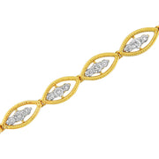 Bids.com 10K Yellow Gold Plated .925 Sterling Silver 1 cttw Prong Set Round-Cut Diamond Link Bracelet (J-K Color, I1-I2 Clarity) - 7.25" Bracelets White Smoke Yellow.Sterling Silver / 7.25
