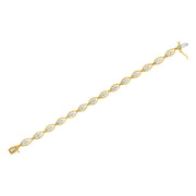 Bids.com 10K Yellow Gold Plated .925 Sterling Silver 1 cttw Prong Set Round-Cut Diamond Link Bracelet (J-K Color, I1-I2 Clarity) - 7.25" Bracelets White Smoke Yellow.Sterling Silver / 7.25