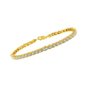 Bids.com 10K Yellow Gold Plated .925 Sterling Silver 1 cttw Prong-Set Diamond Pear Shape Link Bracelet (I-J Color, I1-I2 Clarity) - 7.25" Bracelets White Smoke Yellow.Sterling Silver / 7.25
