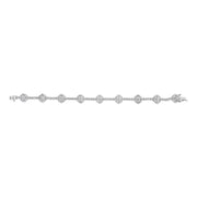 Bids.com .925 Sterling Silver 3.0 Cttw Diamond Halo Square Shape Link Bracelet (I-J Color, I3 Clarity) - 7.25" Bracelets White Smoke White.Sterling Silver / 7.25