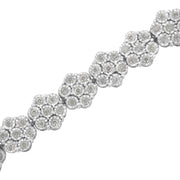 Bids.com .925 Sterling Silver 2.0 cttw Diamond 7 Stone Floral Cluster Link Bracelet (I-J Color, I3 Clarity) -7.25" Bracelets White Smoke White.Sterling Silver / 7.25