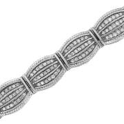 Bids.com .925 Sterling Silver 3.0 Cttw Prong Set Diamond Art Deco Style Tennis Bracelet (I-J Color, I2-I3 Clarity) - 7.25" Bracelets White Smoke White.Sterling Silver / 7.25