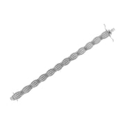 Bids.com .925 Sterling Silver 3.0 Cttw Prong Set Diamond Art Deco Style Tennis Bracelet (I-J Color, I2-I3 Clarity) - 7.25" Bracelets White Smoke White.Sterling Silver / 7.25