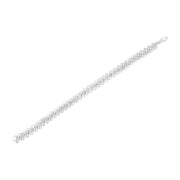 Bids.com .925 Sterling Silver 1/4 cttw Round-Cut Diamond Double Row Wrapped S-Link Bracelet (I-J Color, I2-I3 Clarity) - Size 7.25" Bracelets White Smoke White.Sterling Silver / 7.25