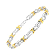 Bids.com 10k Yellow Gold Plated Sterling Silver 1/4 cttw Diamond Infinity and X Link Bracelet (I-J Clarity, I2-I3 Color) - Size 7.25" Bracelets White Smoke YellowWhite.Sterling Silver / 7.25