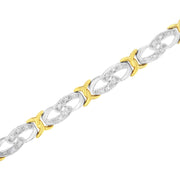 Bids.com 10k Yellow Gold Plated Sterling Silver 1/4 cttw Diamond Infinity and X Link Bracelet (I-J Clarity, I2-I3 Color) - Size 7.25" Bracelets White Smoke YellowWhite.Sterling Silver / 7.25
