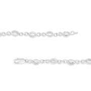 Bids.com .925 Sterling Silver Prong Set Diamond Accent Curved Spiral Link Bracelet (I-J Color, I3 Clarity) - 7.25" Bracelets White Smoke White.Sterling Silver / 7.25