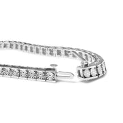 Bids.com .925 Sterling Silver 1/4 Cttw Miracle Set Diamond and Bead Link 7.25" Tennis Bracelet (I-J Color, I2-I3 Clarity) Bracelets White Smoke White.Sterling Silver / 7.25