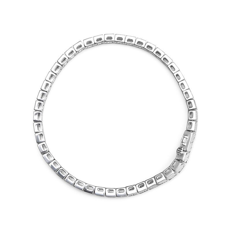 Bids.com .925 Sterling Silver 1/4 Cttw Miracle Set Diamond and Bead Link 7.25" Tennis Bracelet (I-J Color, I2-I3 Clarity) Bracelets White Smoke White.Sterling Silver / 7.25