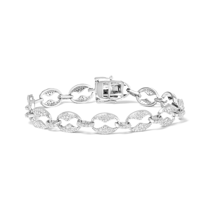 Bids.com 14K White Gold 1 1/2 Cttw Round Diamond Set Link Bracelet (I-J Color, I1-I2 Clarity) - 7" Bracelets White Smoke White.Gold / 7