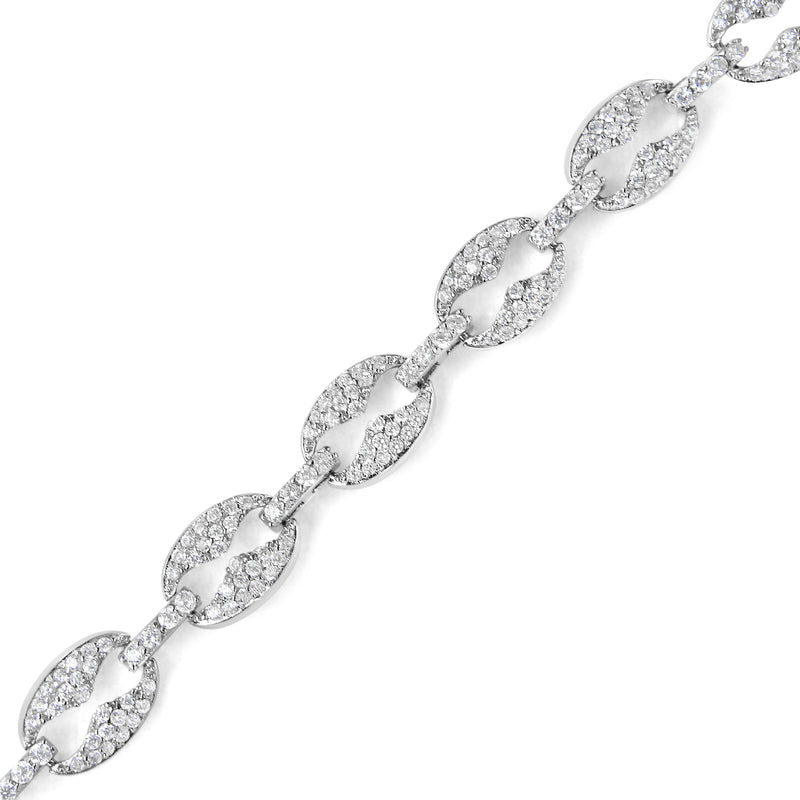 Bids.com 14K White Gold 1 1/2 Cttw Round Diamond Set Link Bracelet (I-J Color, I1-I2 Clarity) - 7" Bracelets White Smoke White.Gold / 7