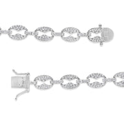 Bids.com 14K White Gold 1 1/2 Cttw Round Diamond Set Link Bracelet (I-J Color, I1-I2 Clarity) - 7" Bracelets White Smoke White.Gold / 7