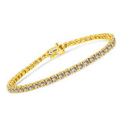 Bids.com 14K Yellow Gold Plated .925 Sterling Silver 8.0 Cttw Diamond Classic Link Tennis Bracelet (K-L Color, I2-I3 Clarity) - 7-1/4" Bracelets White Smoke Yellow.Sterling Silver / 7.25