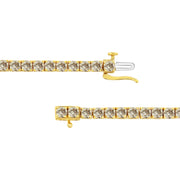 Bids.com 14K Yellow Gold Plated .925 Sterling Silver 8.0 Cttw Diamond Classic Link Tennis Bracelet (K-L Color, I2-I3 Clarity) - 7-1/4" Bracelets White Smoke Yellow.Sterling Silver / 7.25