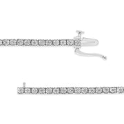 Bids.com 14K White Gold 1.0 Cttw Miracle Set Round-Cut Lab Grown Diamond Illusion Tennis Bracelet (F-G Color, VS2-SI1 Clarity) Size 7" Bracelets White Smoke White.Gold / 7