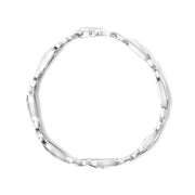 Bids.com .925 Sterling Silver 1 3/4 Cttw Diamond Wave and X Link Tennis Bracelet (I-J Color, I3 Clarity) - 7" Bracelets White Smoke White.Sterling Silver / 7.25