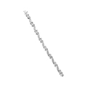 Bids.com .925 Sterling Silver 1 3/4 Cttw Diamond Wave and X Link Tennis Bracelet (I-J Color, I3 Clarity) - 7" Bracelets White Smoke White.Sterling Silver / 7.25