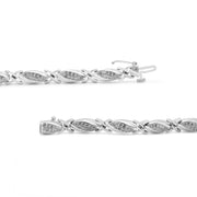 Bids.com .925 Sterling Silver 1.00 Cttw Round Diamond X-Link Bracelet (I-J Color, I2-I3 Clarity) - Size 7.25" Bracelets White Smoke White.Sterling Silver / 7.25